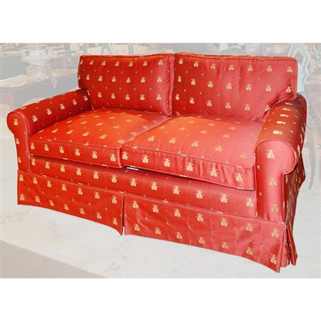 Red Upholstered Two Seat Sofa  6a31b