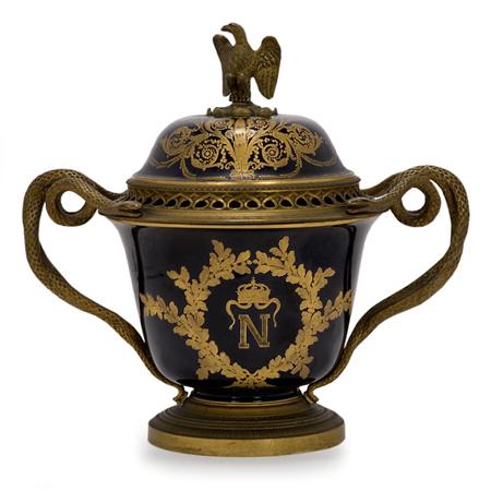Sevres Style Gilt-Metal Mounted