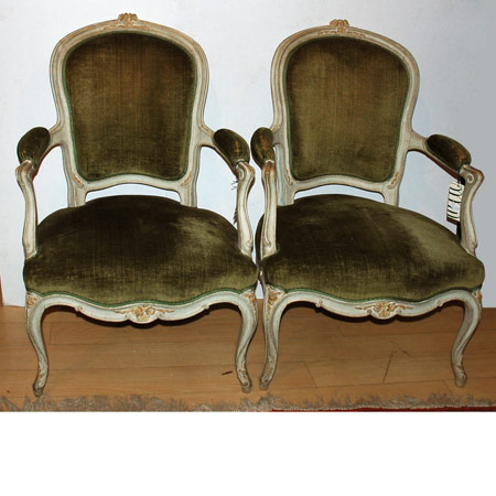 Pair of Louis XV Style Painted 6a023