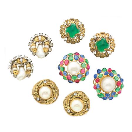 Four Pairs of Chanel Earrings
	