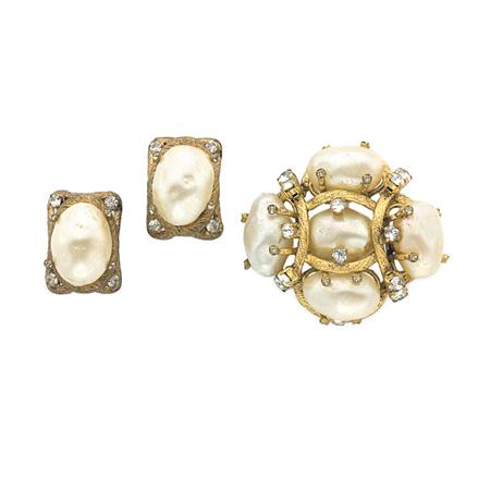 Chanel Brooch and Pair of Earrings
	