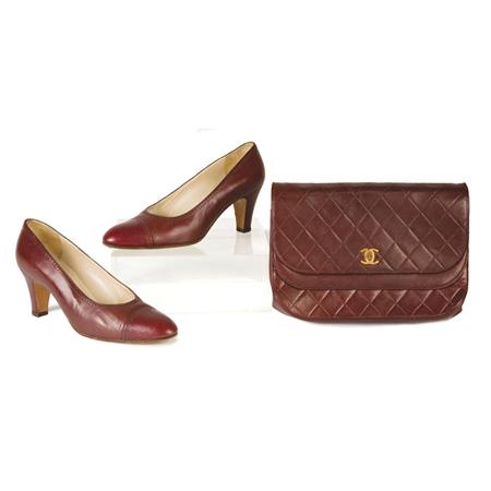 Chanel Burgundy Calf Clutch and 6a509