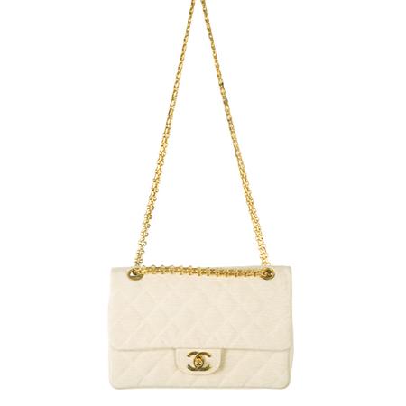 Chanel Cream Quilted Grosgrain 6a529