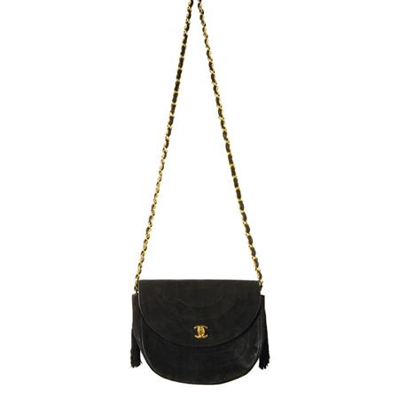 Chanel Black Suede Shoulder Bag  6a52b