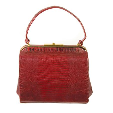 Burgundy Lizard Handbag
	  Estimate:$250-$350