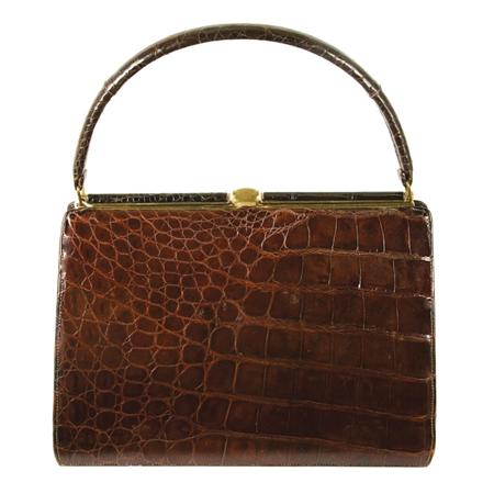 Brown Alligator Handbag Estimate 500 700 6a550