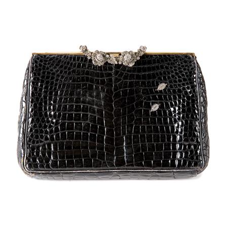 Black Alligator Handbag Estimate 200 300 6a553