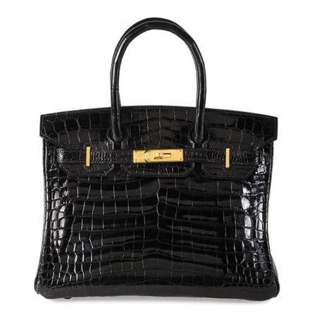 Hermes Black Alligator 30 Berkin  6a565