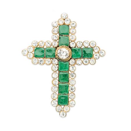 Gripoix for Chanel Cross Pin Pendant  6a630