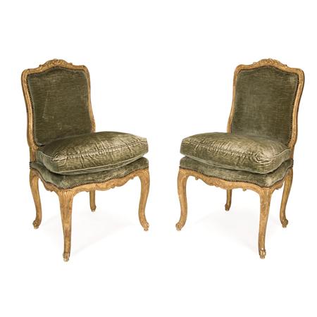 Pair of Louis XV Gilt-Wood Chaises