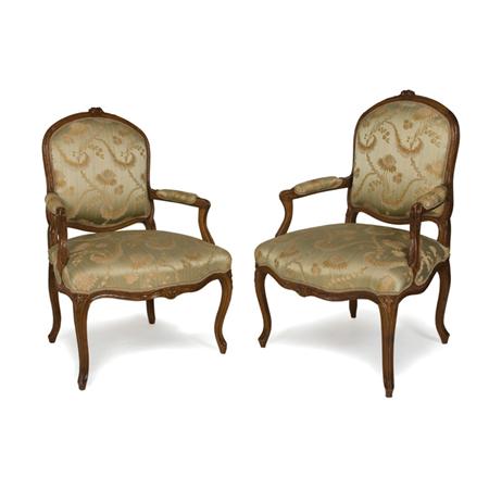 Pair of Louis XV Beechwood Fauteuils