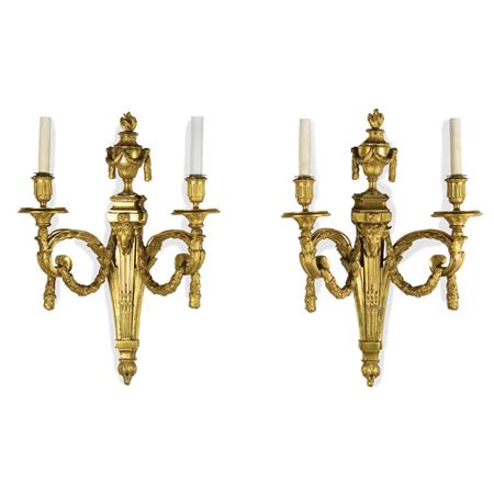 Pair of Louis XVI Gilt Bronze Two Light 6a707