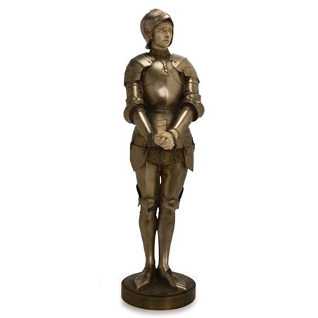 Silvered-Bronze and Carved Ivory Figure