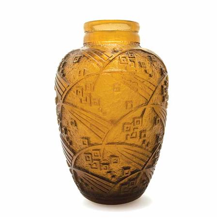 Daum Acid Etched Glass Vase  6a379