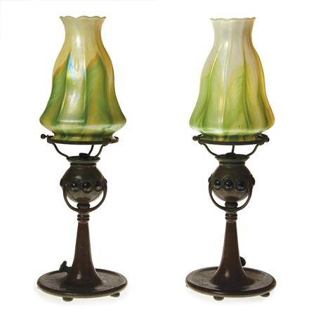 Pair of Tiffany Studios Bronze 6a38a