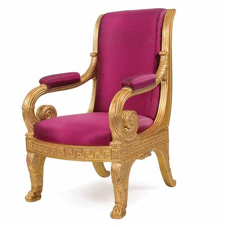 Upholstered Open Armchair Continental,