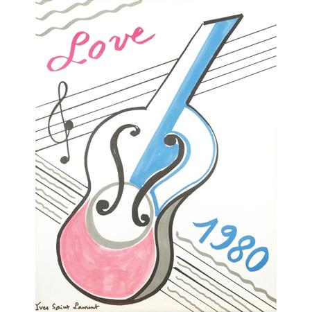 Framed 1980 Love Poster by Yves Saint