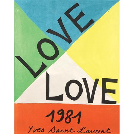 Framed 1981 Love Poster by Yves
