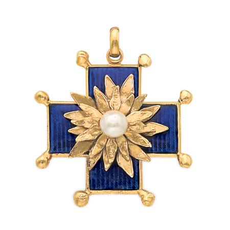 Yves Saint Laurent Cross Pin Pendant  6a495