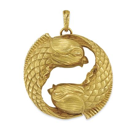 Gold Pisces Pendant-Brooch, David