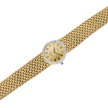 Gold and Diamond Bracelet-Watch,