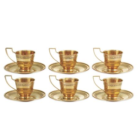 Gold Demi Tasse Liners and Sauces  6a8bc