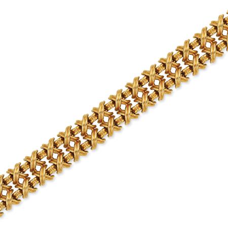 Two Row X Link Gold Bracelet, Tiffany