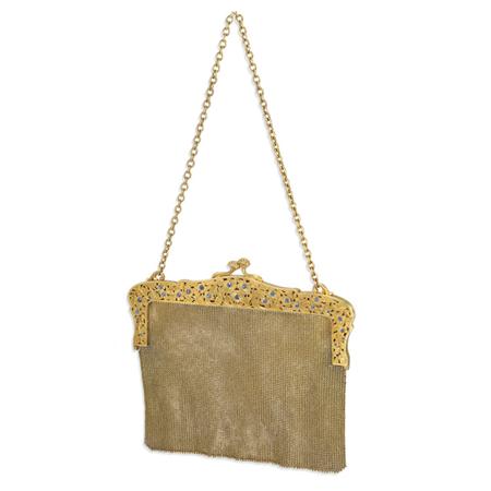 Antique Gold and Sapphire Mesh Purse
	