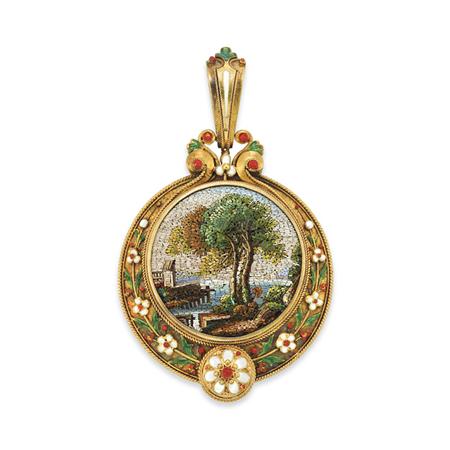 Antique Gold Micromosaic and Enamel 6a8d6