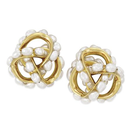 Pair of Gold and Baroque Freshwater