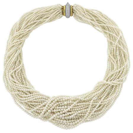 Multistrand Natural Pearl Torsade 6a8ef