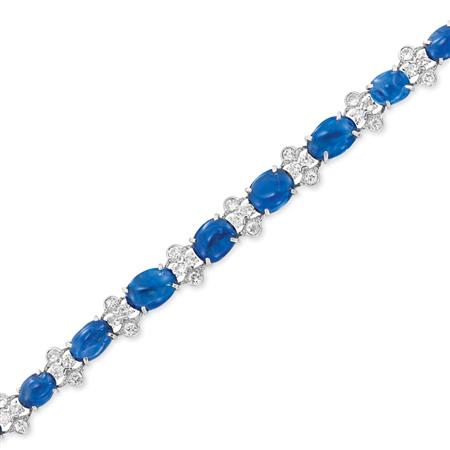 Cabochon Sapphire and Diamond Bracelet
	