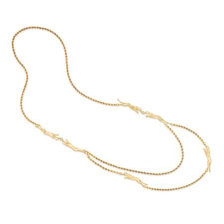 Long Gold Panther Chain Necklace  6a921