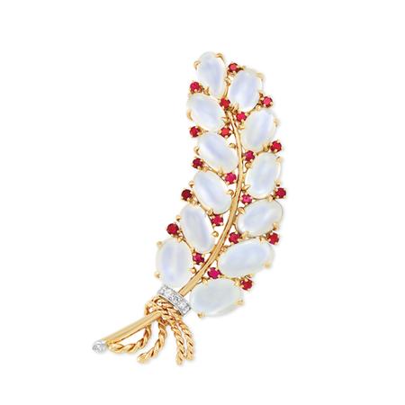 Gold Platinum Moonstone Ruby 6a937