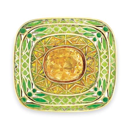 Gold, Enamel and Yellow Sapphire