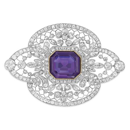 Platinum Gold Amethyst and Diamond 6a967