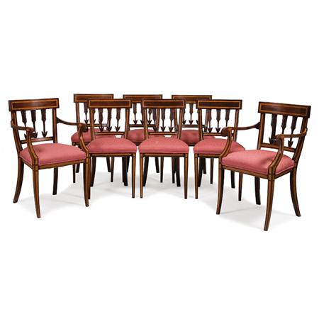 Set of Eight Classical Style Inlaid