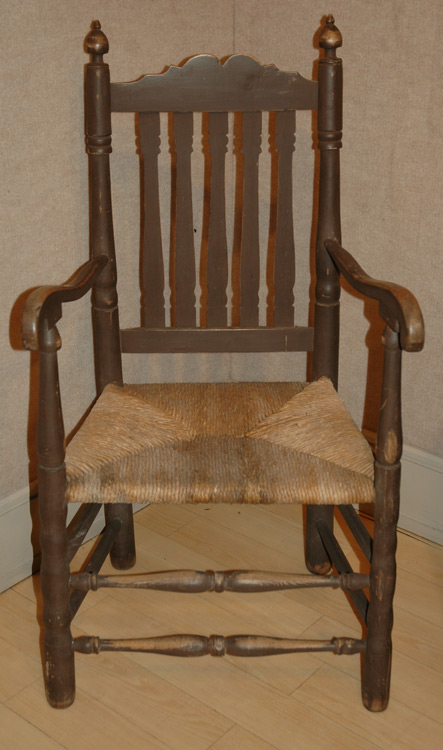 Brown Painted Banister Back Armchair  6aa28