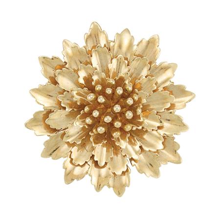 Gold Flower Clip-Brooch, Yard
	  Estimate:$400-$600