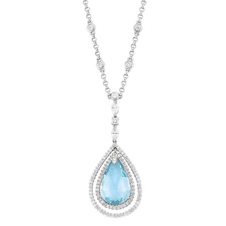 White Gold Diamond and Aquamarine 6aa72