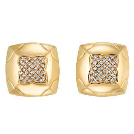 Pair of Gold and Diamond Earclips  6aab6