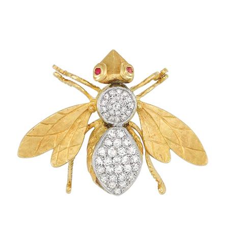 Two Color Gold and Diamond Insect 6aabc