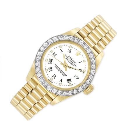 Gold and Diamond Wristwatch, Rolex
	