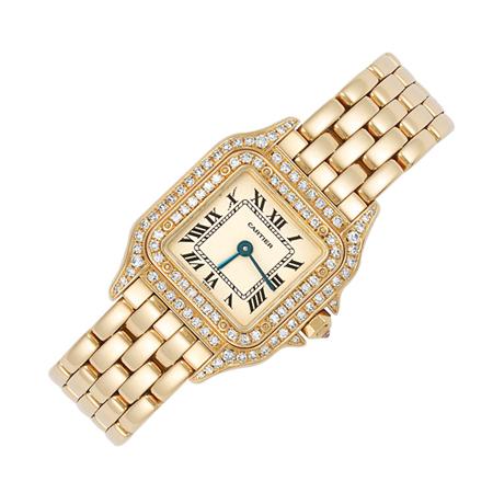 Gold and Diamond Wristwatch, Cartier
	