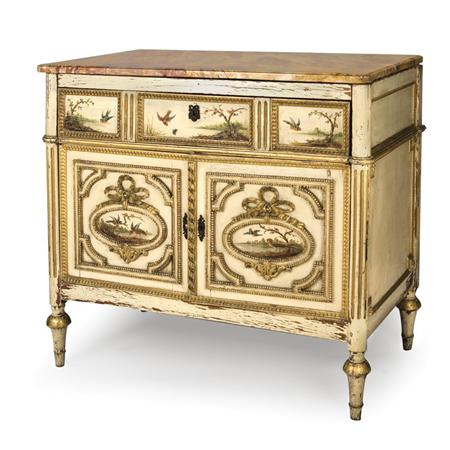 Louis XVI White Painted Gilt Decorated