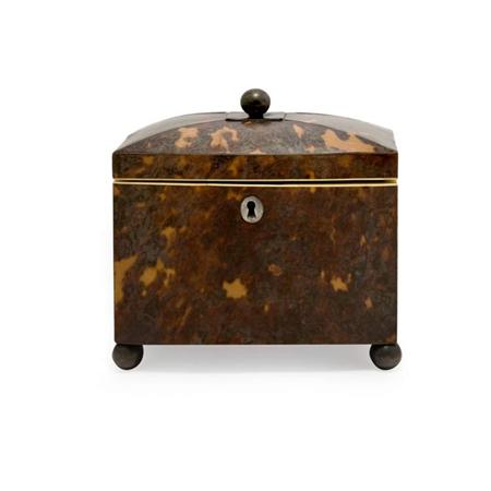 Regency Tortoise Shell Tea Caddy  6a769