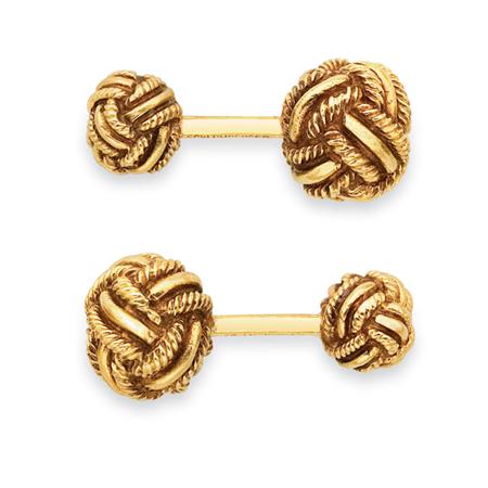 Pair of Gold Love Knot Cufflinks  6a7cb