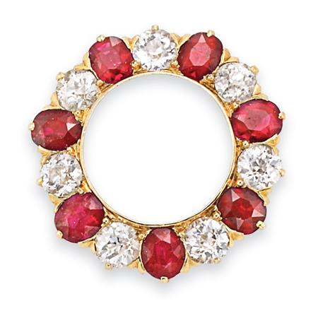 Antique Gold Ruby and Diamond 6a7e8