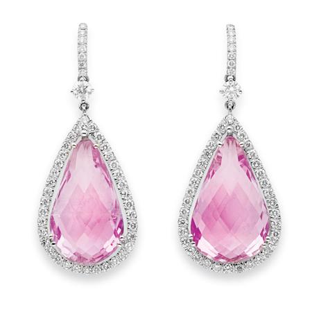 Pair of White Gold, Kunzite and