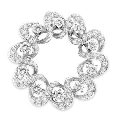 Diamond Wreath Pendant Brooch  6a802